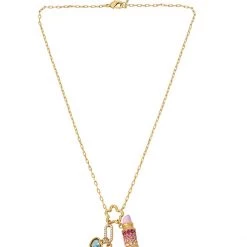 Kurt Geiger London Flower Lipstick Charm Pendant Necklace | Necklaces