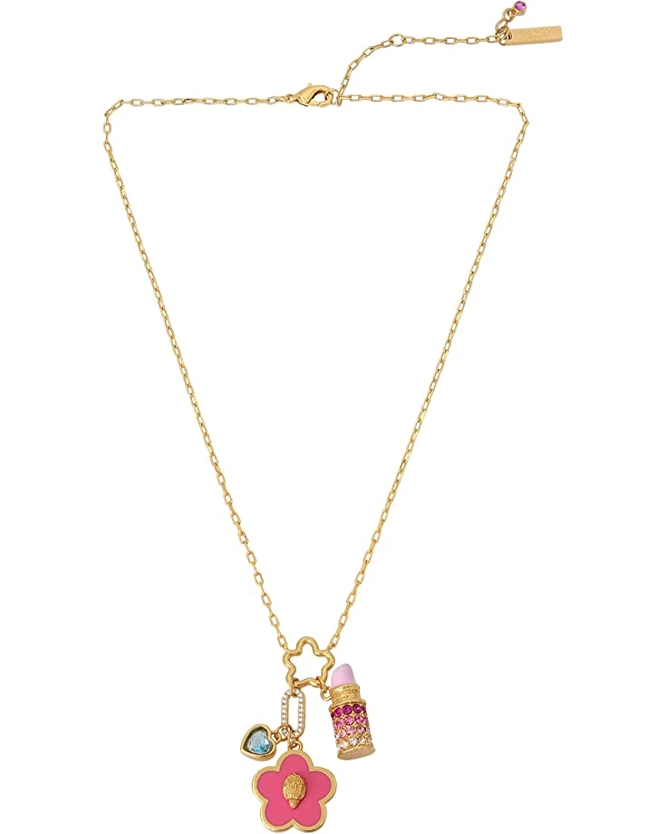 Kurt Geiger London Flower Lipstick Charm Pendant Necklace | Necklaces 1 Kurt Geiger London Flower Lipstick Charm Pendant Necklace | Necklaces