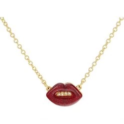 Kurt Geiger London Resin Lip Short Pendant Necklace | Necklaces
