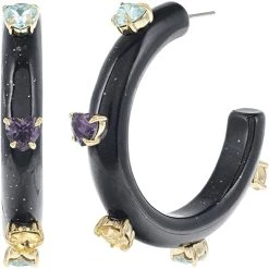 Kurt Geiger London Heart Stone Hoop Earrings
