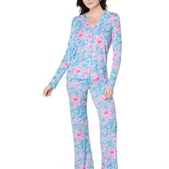 Lilly Pulitzer Sleepwear Pj Knit Long Sleeve Button-Up Top -Lilly Pulitzer Sales Store 71DFSyul3uL. AC SR736920