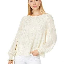 Lilly Pulitzer Shirts & Tops Idina Long Sleeve Silk Top