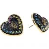 Kurt Geiger London Signature Heart Stud Earrings
