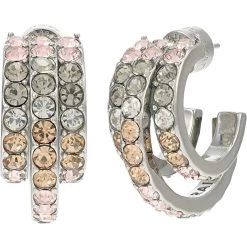 Kurt Geiger London Metallic Pave Hoop Earrings