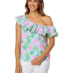 Lilly Pulitzer Shirts & Tops Zeldie One Shoulder Ruffle