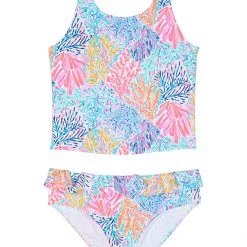 Lilly Pulitzer Kids Swimwear Haley Tankini UPF 50+ (Toddler/Little Kids/Big Kids)