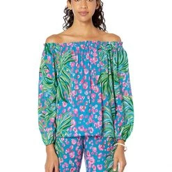 Lilly Pulitzer Shirts & Tops Blakely Long Sleeve Off-the-Shoulder